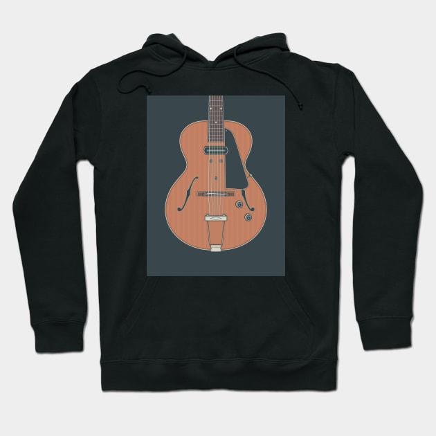 Vintage Archtop Guitar Hoodie by milhad